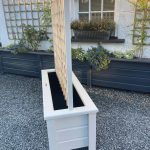 Trellis-Wooden-Planter-Centred-Large-Garden-Patio 1.8m High x 1.8m Long Painted Antique White